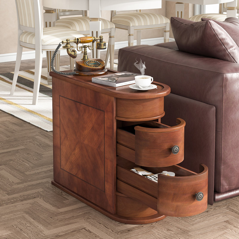 Floor Shelf End Table with Storage Red Barrel Studio